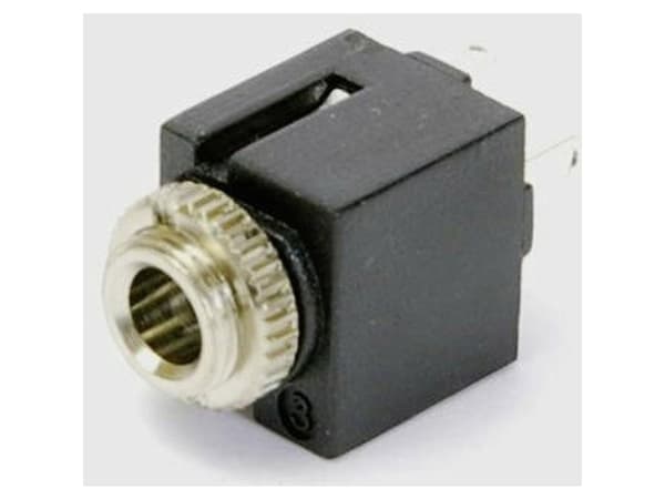 TRU COMPONENTS 718817 Jackplugg 3,5 mm Anslutning, infälld montering vertikal Stiftantal: 3 Stereo Svart 1 del