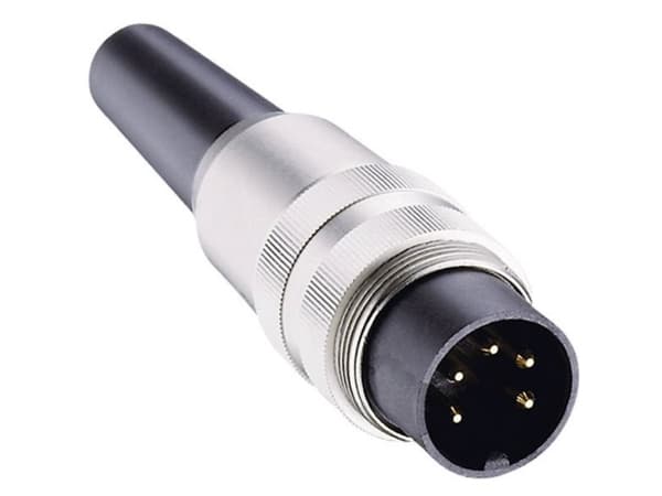 Stikhus til kabel 5 polet han, ligemed loddeterminaler til max 0,75mm² lederekabeldiameter 4-6mmIEC 60130-9, IP40 - Pakningsstørrelse: 100 stk.