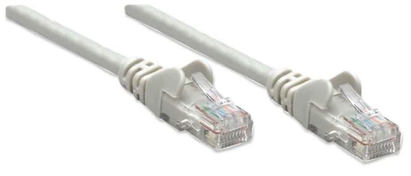 Intellinet Network Patch Cable, Cat5e, 2m, harmaa, CCA, U/UTP, PVC, RJ45, kullatut kontaktit, snagless, käynnistys, elinikäinen takuu, polybag