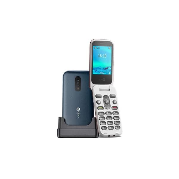 Doro flip mobiltelefon 4G seniorer 2820 blå Blå, Vit
