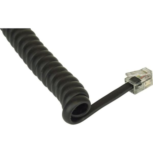 InLine® spiral kabel, RJ10 Hane / Hane, max. 4m, svart