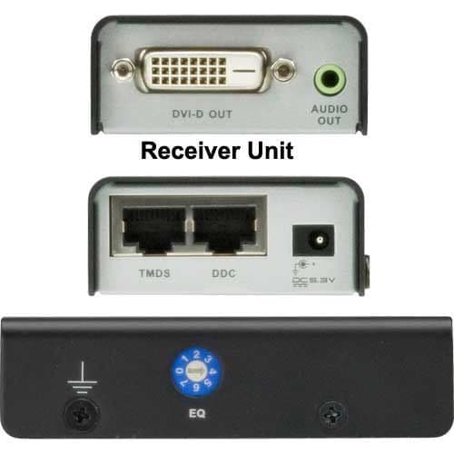 DVI Extender - ATEN VE600A - Max 60m via nätverkskabel - Med ljud