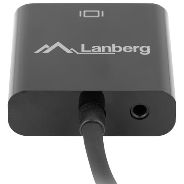 HDMI till VGA-adapter - Lanberg - AD-0017-BK - Svart - 0,2 m - Inkluderar 3,5 mm Jack