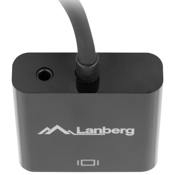 HDMI till VGA-adapter - Lanberg - AD-0017-BK - Svart - 0,2 m - Inkluderar 3,5 mm Jack