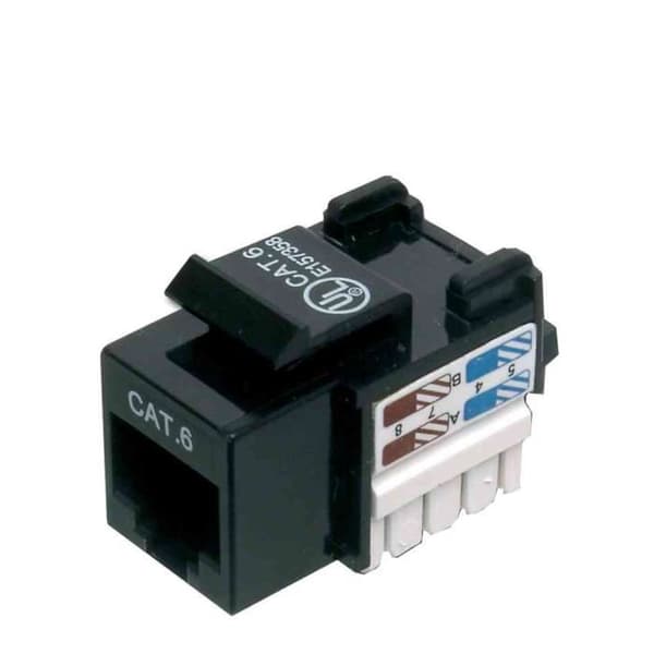 Keystone Jack Cat.6 E - DIGITUS - LSA-anslutning - Oskärmad - RJ45 - Svart