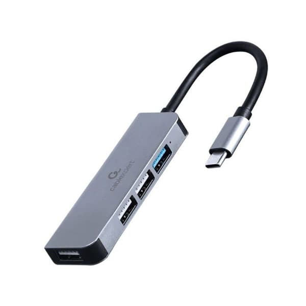 Gembird UHB-CM-U3P1U2P3-01, trådbunden, USB 3.2 Gen 1 (3.1 Gen 1) Type-C, Silver, HDD, 5 Gbit/s, Windows 10, Windows 11,