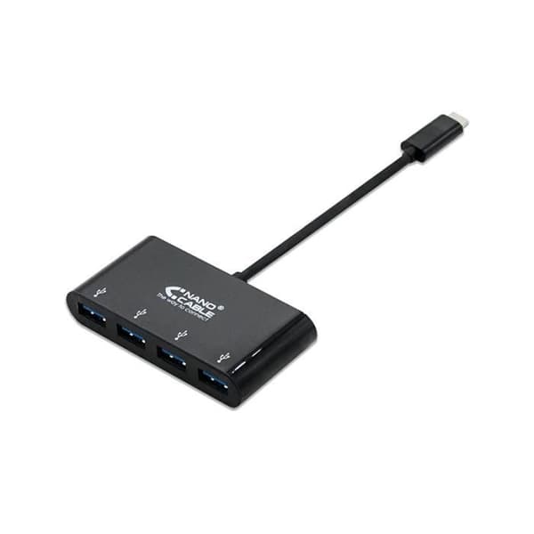 Nanokabel 10.16.4401-BK, USB 2.0, USB 3.0 (3.1 Gen 1) Typ-C, 0,1 m, USB, svart, 180 mm