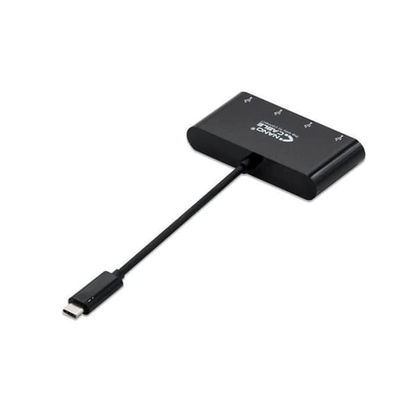 Nanokabel 10.16.4401-BK, USB 2.0, USB 3.0 (3.1 Gen 1) Typ-C, 0,1 m, USB, svart, 180 mm
