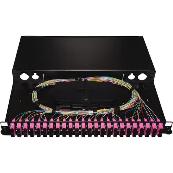 Kopplingsskåp - LINK - LK24SC4PD - 24 SC Duplex OM4 adaptrar - Installerad pigtail - 1U rack