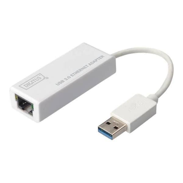 USB 3.0 till Gigabit Ethernet RJ45-adapter - DIGITUS - Vit - Wake-On-LAN