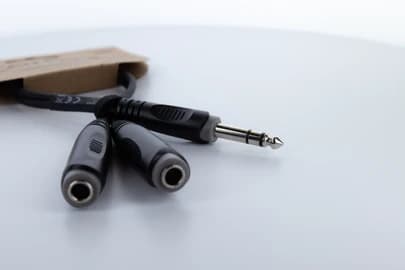 Cordial EY 0.3 VKK, 6.35mm, Hankjønn, 2 x 6.35mm, Hunkjønn, 0,3 m, Sort