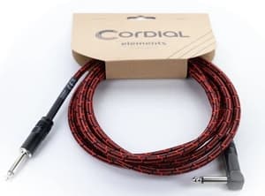 Cordial EI 5 PR-TWEED-RD instrumentin liitäntäkaapeli [1x pistoke 6,3 mm (mono) - 1x pistoke 6,3 mm (mono)] 5 m musta, punainen