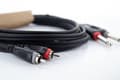 Miniatyrbild 3 av 5: Cordial 14842 Jack / Phono Audio anslutningskabel [2x Jack 6,3 mm (mono) - 2x RCA-kontakter] 6 m svart PVC-mantel, tvillingkabel
