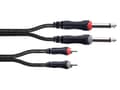 Miniatyrbild 1 av 5: Cordial 14842 Jack / Phono Audio anslutningskabel [2x Jack 6,3 mm (mono) - 2x RCA-kontakter] 6 m svart PVC-mantel, tvillingkabel