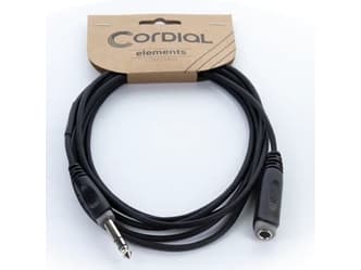 Cordial 14824, 6.35mm, Hankjønn, 6.35mm, Hunkjønn, 3 m, Sort