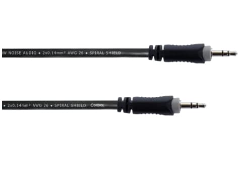 Cordial 14829 Jack Audio Connection Cable [1x Jack 3,5 mm - 1x Jack 3,5 mm] 1,50 m Svart PVC-mantel, tvinnad