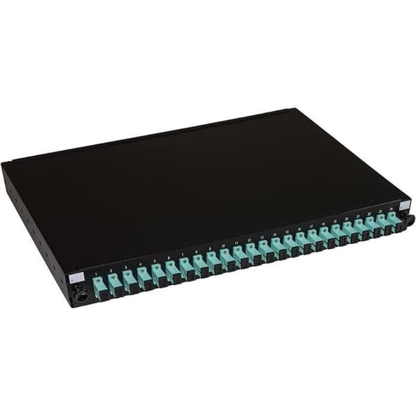Fiber Optisk Kopplingsbox - LINK - LK24FOSC3 - 24 SC Simplex OM3 portar - Svart Stål RAL9005 - 1U Rack