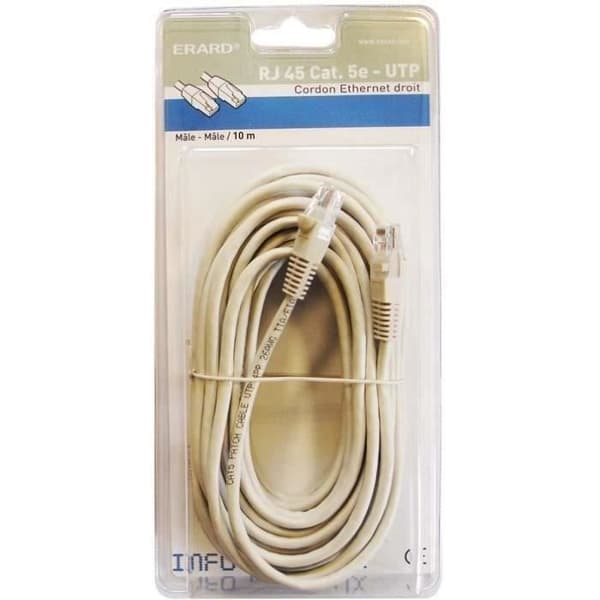 ERARD CONNECT Rak Ethernet-kabel hane RJ45 Cat.5e + hane FTP - 10 m
