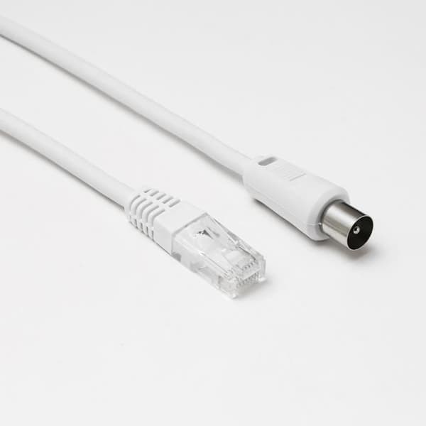 RJ45-hane till koaxial-hane - D2 Diffusion - 2.00m - CAT 6 - Diameter 9.52mm - 10 års garanti