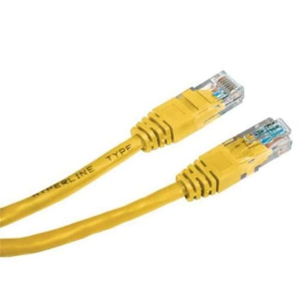 Cordon De Brassage Utp Cat 5e, 1,5m - Gul, Icke Skärmad, Cat. 5e Anslutningskablar, Till Nätverk Av Metallkomponenter