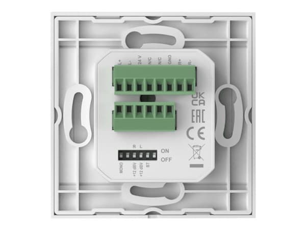 Wall panel AUDAC WP225/W, XLR mic + 3.5 mm jack + BT, white