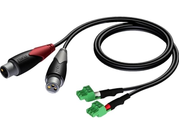 AUDAC CLA835, 2 x XLR (3-pin), Hunkjønn, 2 x Terminal, 1,5 m, Svart, Grønn, Grå