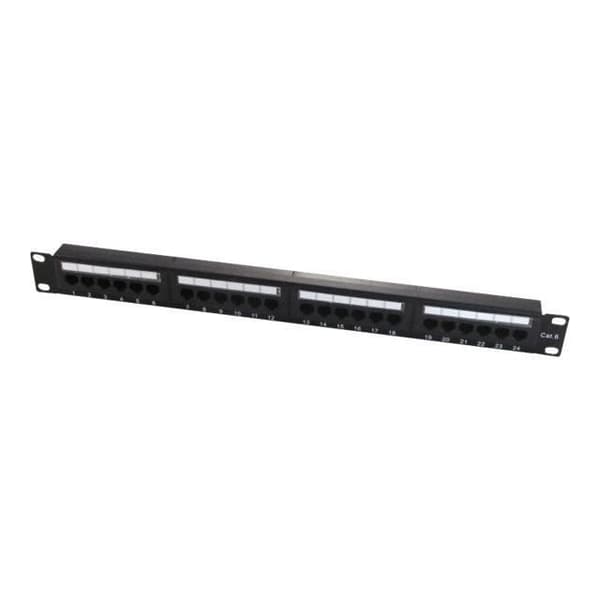 WP CABLING Patchpanel med kabelarrangemang RJ-45 X 24 svart, RAL 9005 1U 19"