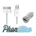 Miniatyrbild 1 av 2: Bil-laddare - Apple - iPad 2 3 4 - USB-kabel inkluderad - Enkel och snabb användning - Vit färg