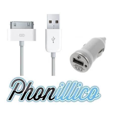 Bil-laddare - Apple - iPad 2 3 4 - USB-kabel inkluderad - Enkel och snabb användning - Vit färg
