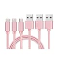 Miniatyrbild 1 av 3: USB-C-kabel för Huawei MatePad T10s - MatePad 10.4 - MatePad 10.8 - Flätad nylon Rosa 1 Meter [LOT 3] Phonillico®