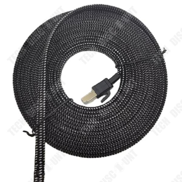 TD® RJ45 platt Ethernet-kabel 1 m Svart Cat 8 High Speed Ethernet nätverksanslutningskabel Kategori 8 Standardkabel UTP-skärmad kabel