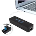 Miniatyrbild 3 av 4: USB 3.0 till 1000 Mbps gigabit RJ45 ethernetadapter 3 portar USB3.0 trådbunden nätverkshubb