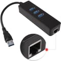 Miniatyrbild 1 av 4: USB 3.0 till 1000 Mbps gigabit RJ45 ethernetadapter 3 portar USB3.0 trådbunden nätverkshubb