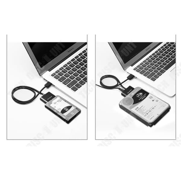 TD® extern hårddiskadapter sata usb hdd optimerad sdd med uasp-stöd svart omvandlare strömförsörjningsstödkabel