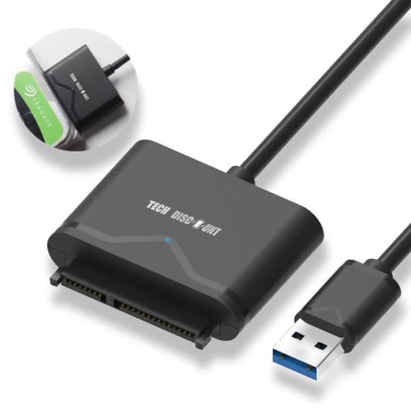 TD® extern hårddiskadapter sata usb hdd optimerad sdd med uasp-stöd svart omvandlare strömförsörjningsstödkabel