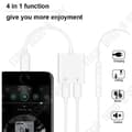 Miniatyrbild 2 av 4: 2 i 1 ljudadapter - TD® - iPhone X/8/7 - Snabbladdning - Musikutgång - Plug and Play