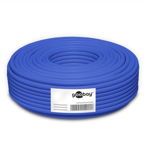 CAT 7A duplex-netværkskabel, S/FTP (PiMF), blå