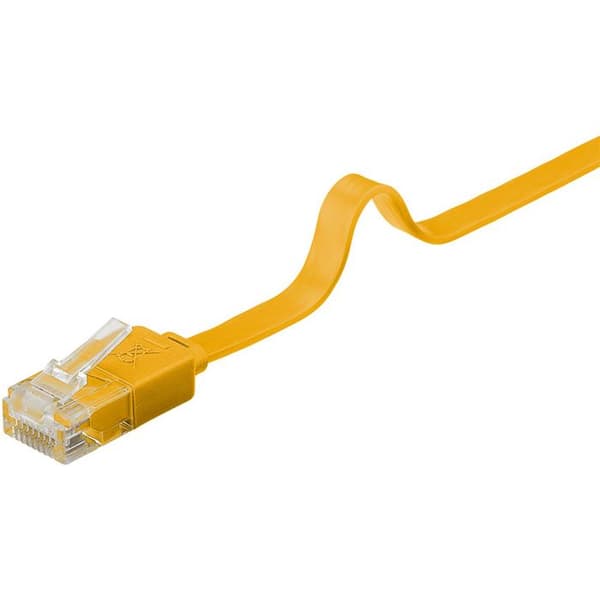 RJ-45 (M) anslutningskabel till RJ-45 (M) 1 m UTP CAT 6 formgjuten, platt gul - goobay