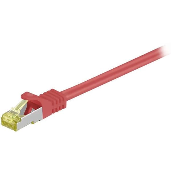 Cordon RJ45 kategori 7 S/FTP 15 m (Röd) - Ethernetkabel kategori 7 med dubbel skärmning