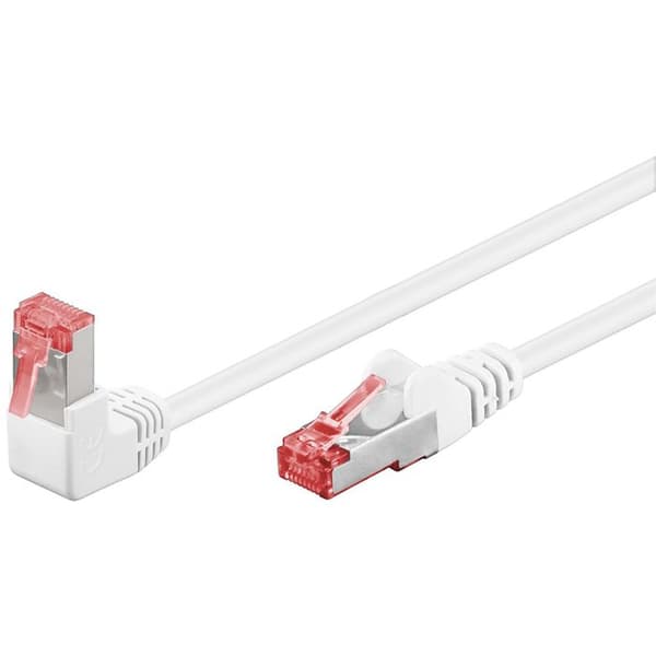 GOOBAY Ethernetkabel Cat6 50cm skärmad vit 1x RJ45 vinklad