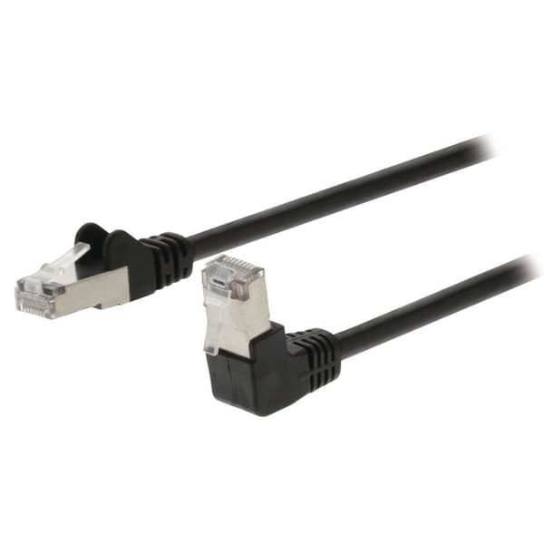 Valueline RJ-45 (M) vinklad anslutningskabel till rak RJ-45 (M) 5 m SF-UTP CAT 5e stöpt svart