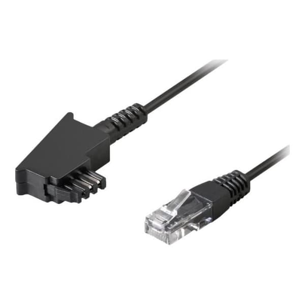 RJ-45 telefonkabel för TAE-F - goobay - 6 m - rund - svart