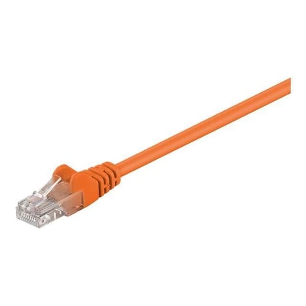 Nätverkskabel CAT 5e - GOOBAY - 1.5m - Orange - Stansad - Tunnare - Kabelklämma