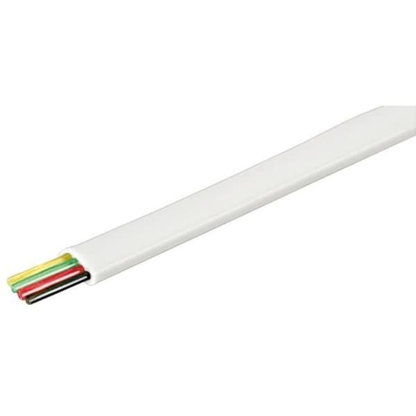Telefon platt kabel 4 ledare vit 100 m