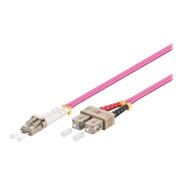 goobay - Nätverkskabel - SC multimode (M) till LC multimode (M) - 1 m - fiberoptik - 50 - 125 mikrometer - OM4