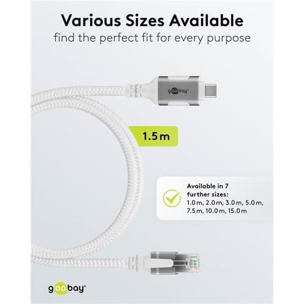 Ethernetkabel USB-C™ 3.1 till RJ45 - GOOBAY - 1,5 m - Nätverkskabel