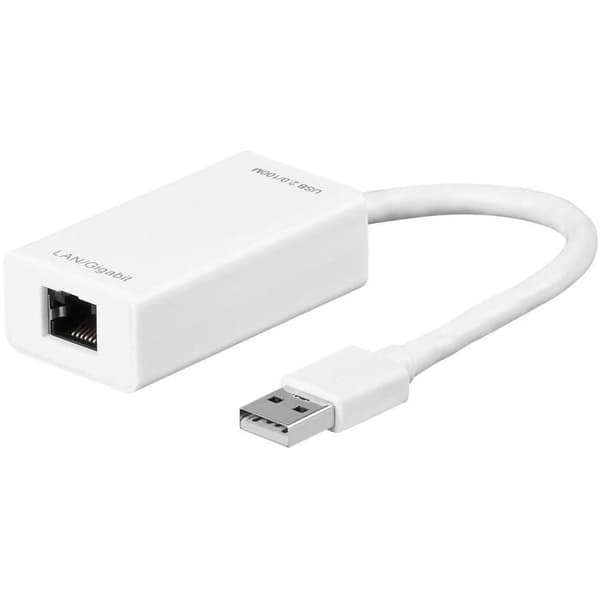 USB 2.0-adapter - Ej angivet - RJ45 - 10/100 Base-T - Vit - Nätverkskabel Vit