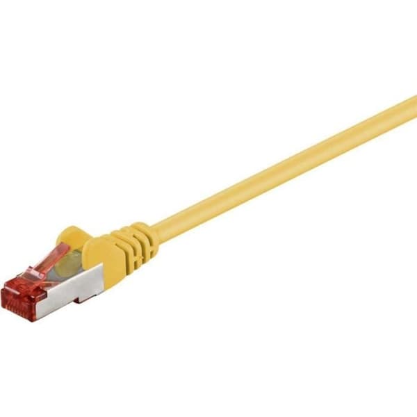 RJ45-strömkabel CAT 6 S/FTP 0,15 m - Gula - Halogenfri - Anti-tortionsskydd