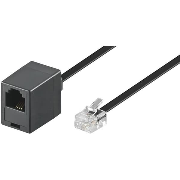 WENTRONIC MODULÄR FÖRLÄNGNING 4-PIN RJ11-KOPPLING TILL RJ11 3 M UTTAG SVART GOOBAY 68259