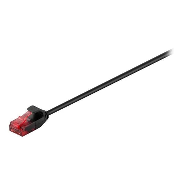 goobay - Anslutningskabel - RJ-45 (M) till RJ-45 (M) - 5 m - UTP - CAT 6 - låst, rund, utan krok - svart